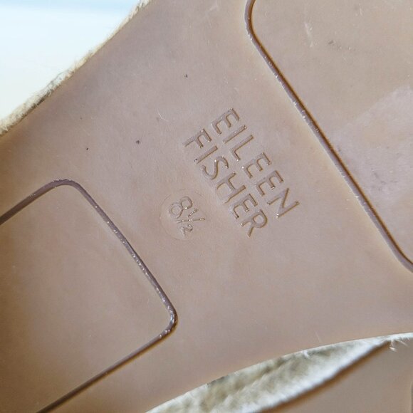 Eileen Fisher Sandals Womens 8.5 Black Nubuck Lee Espadrille Flats - Picture 8 of 9